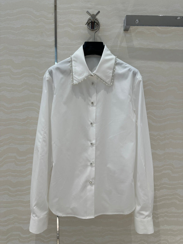 Camicia CC Pearl Edge in cotone bianco