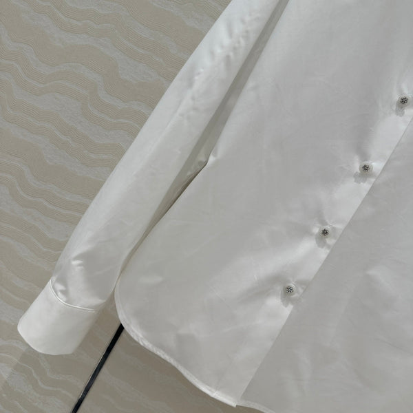 Camicia CC Pearl Edge in cotone bianco