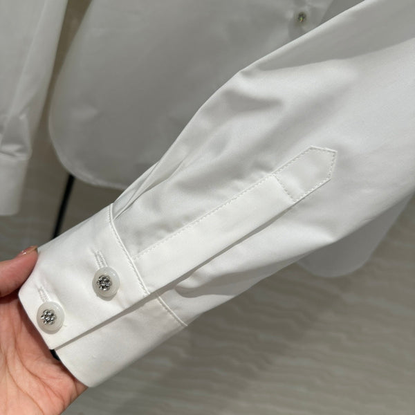 Camicia CC Pearl Edge in cotone bianco