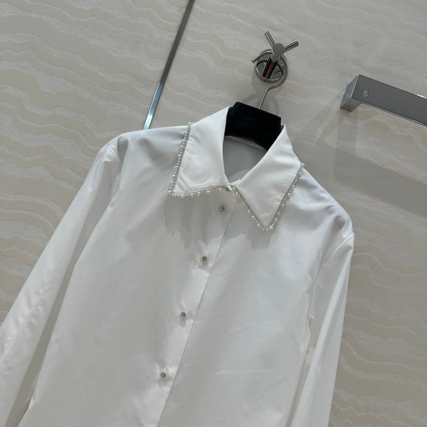 Camicia CC Pearl Edge in cotone bianco
