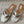 Alaia 25 Infradito Fishnet Flat Mules Silver Lampskin 303712