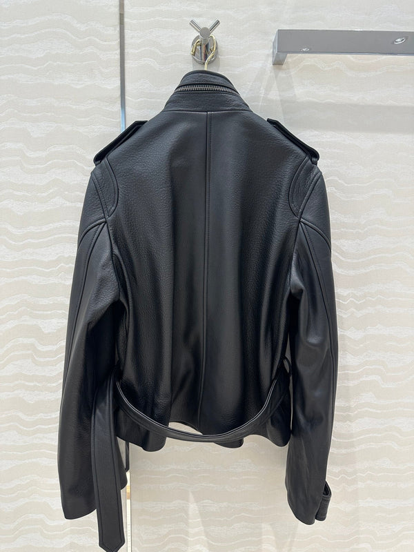 Giacca in vita YSL in pelle di agnello nera