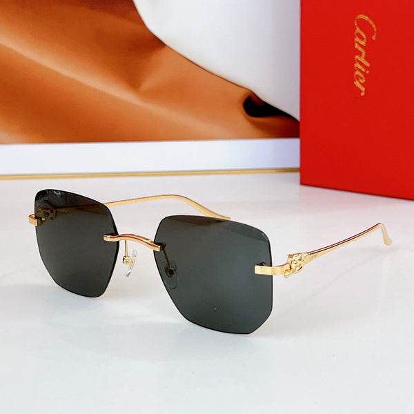 OCCHIALI DA SOLE PANTHÈRE CT0549S CON MONTATURA QUADRATA SENZA MONTATURA IN METALLO