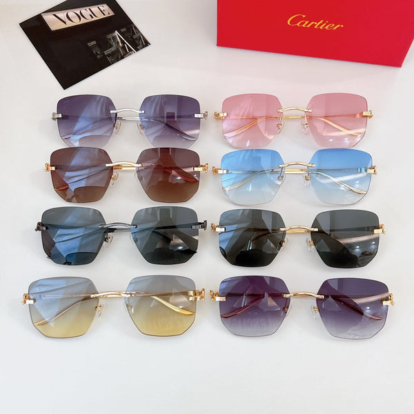 OCCHIALI DA SOLE PANTHÈRE CT0549S CON MONTATURA QUADRATA SENZA MONTATURA IN METALLO