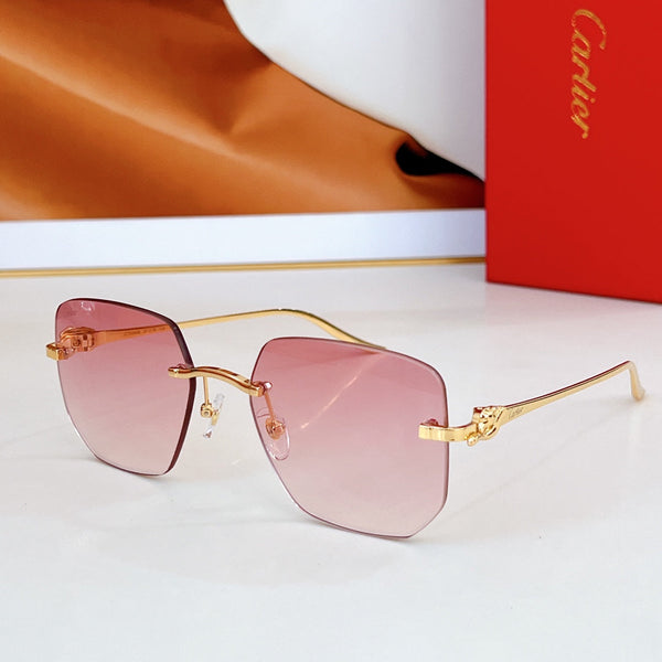 OCCHIALI DA SOLE PANTHÈRE CT0549S CON MONTATURA QUADRATA SENZA MONTATURA IN METALLO