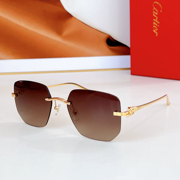 OCCHIALI DA SOLE PANTHÈRE CT0549S CON MONTATURA QUADRATA SENZA MONTATURA IN METALLO