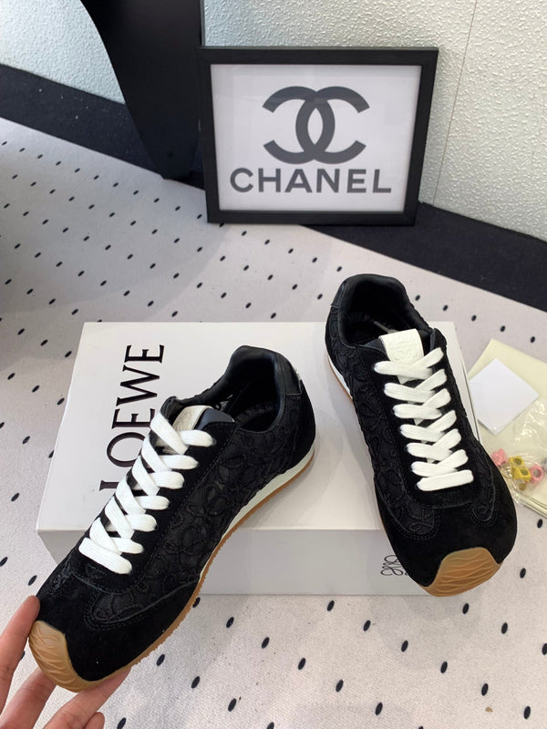 Loewe 25 Runner Sneaker Nero Mesh Suede 265455