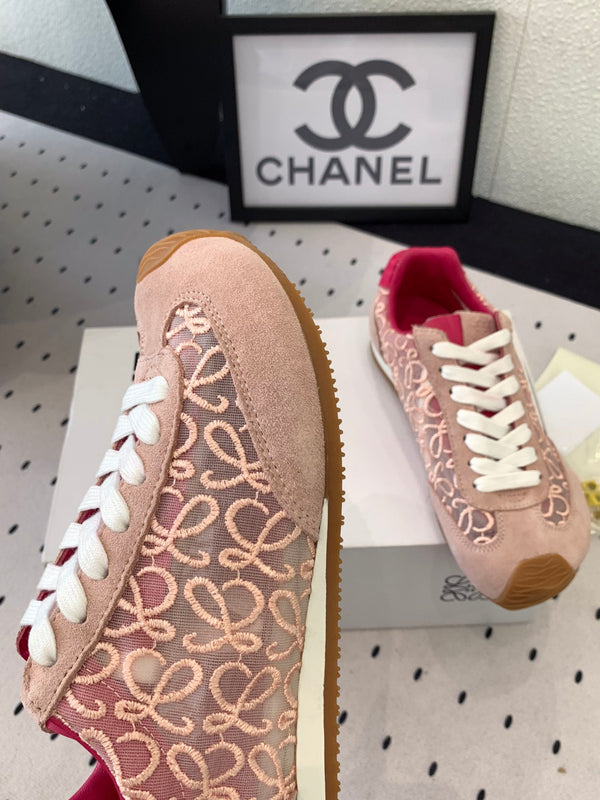 Loewe 25 Runner Sneaker Rosa Mesh Suede