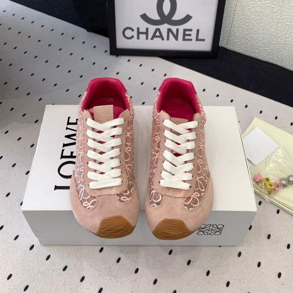 Loewe 25 Runner Sneaker Rosa Mesh Suede
