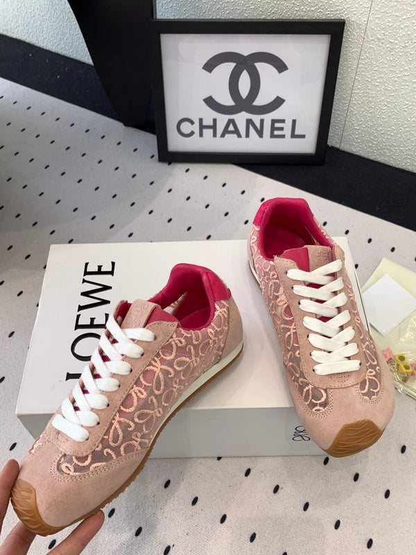 Loewe 25 Runner Sneaker Rosa Mesh Suede