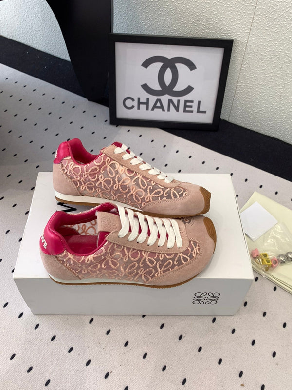 Loewe 25 Runner Sneaker Rosa Mesh Suede