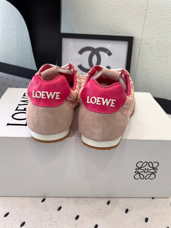 Loewe 25 Runner Sneaker Rosa Mesh Suede