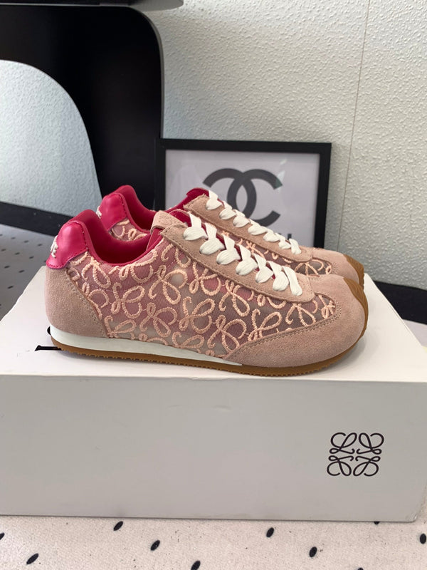 Loewe 25 Runner Sneaker Rosa Mesh Suede