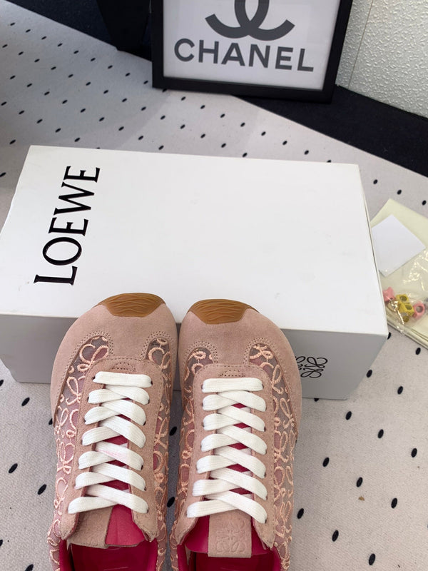 Loewe 25 Runner Sneaker Rosa Mesh Suede