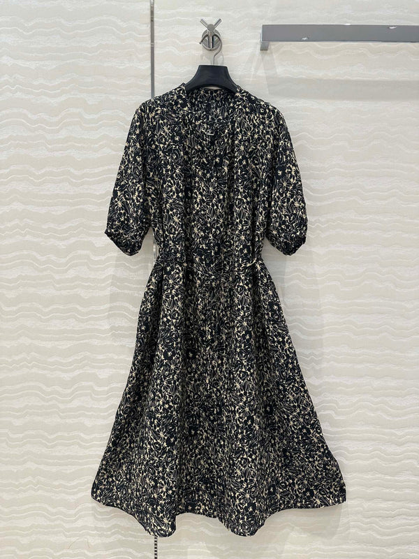 Celine Dress Black mix Beige Silk Viscose