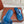 LP Flip Flops In Blue Lambskin Snake Embossing