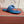 LP Flip Flops In Blue Lambskin Snake Embossing