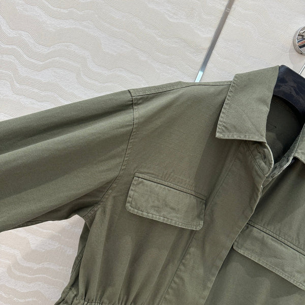 Prada 25 Jacket Windbreaker khaki Green Cotton