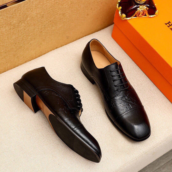 Mocassino da uomo HM in pelle di vacchetta nera 616503