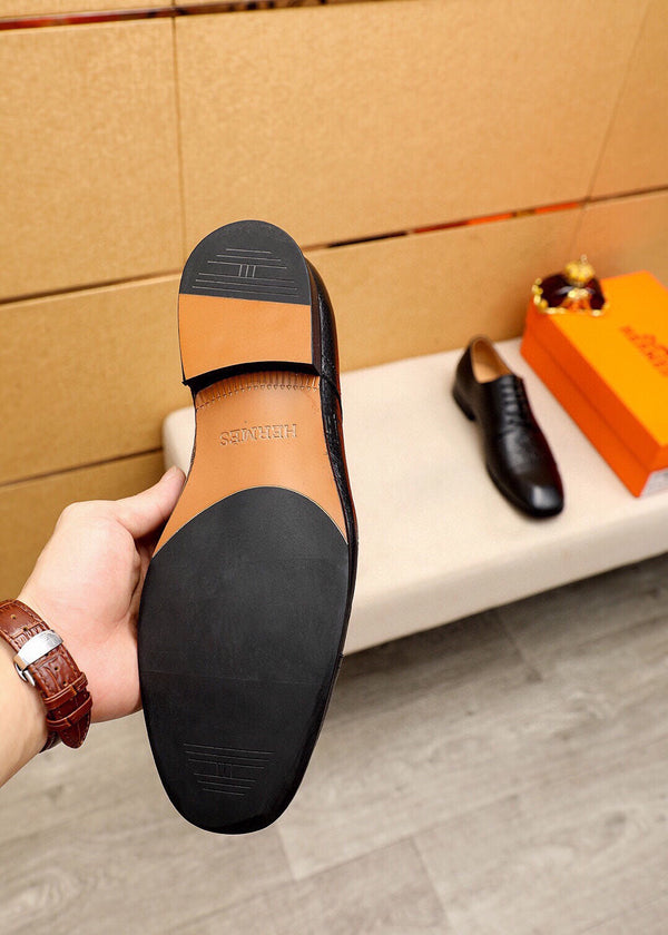 Mocassino da uomo HM in pelle di vacchetta nera 616503