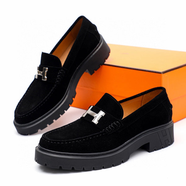 Mocassino da uomo HM in pelle scamosciata nera 616531