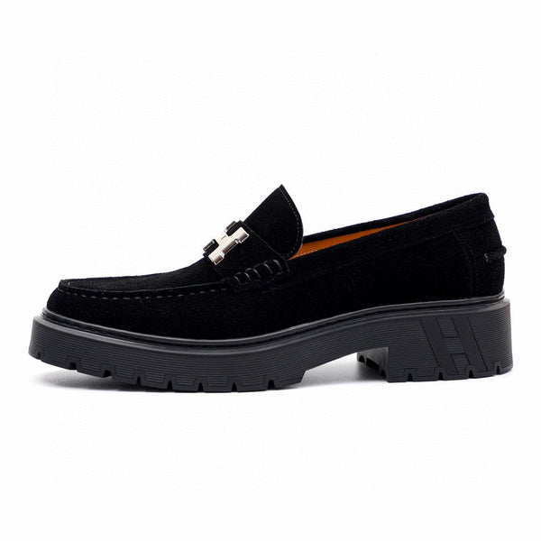 Mocassino da uomo HM in pelle scamosciata nera 616531