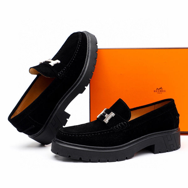 Mocassino da uomo HM in pelle scamosciata nera 616531