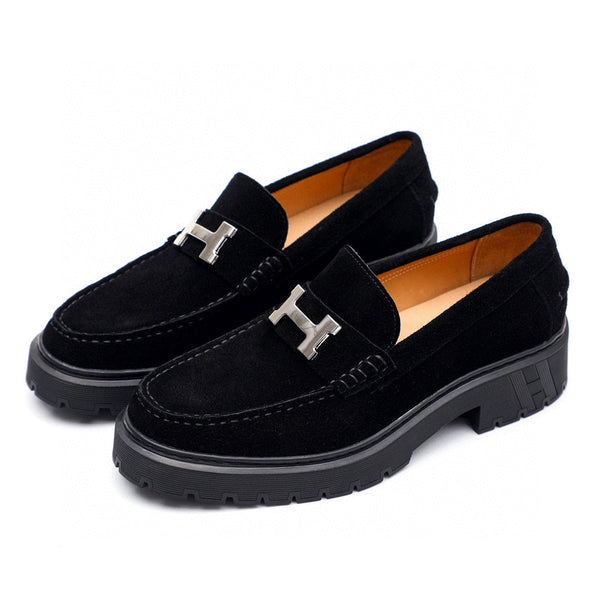 Mocassino da uomo HM in pelle scamosciata nera 616531