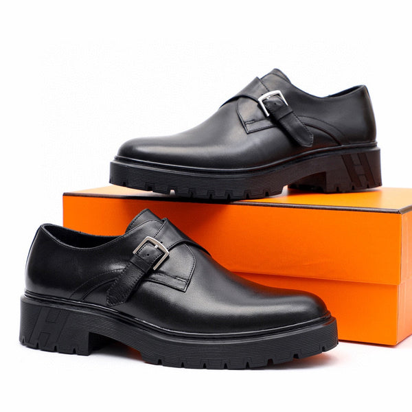 Mocassino da uomo HM in pelle di vitello nera 616537