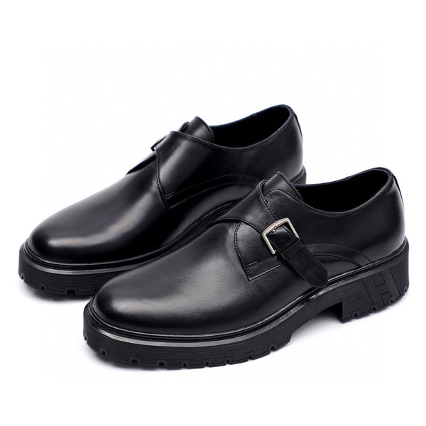 Mocassino da uomo HM in pelle di vitello nera 616537