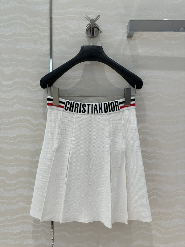 Gonna corta in maglia CD Sport in lino e seta bianca