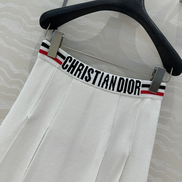 Gonna corta in maglia CD Sport in lino e seta bianca