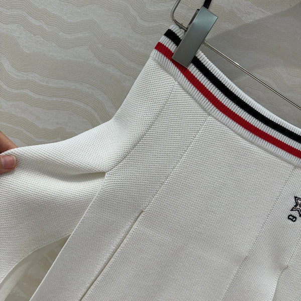 Gonna corta in maglia CD Sport in lino e seta bianca