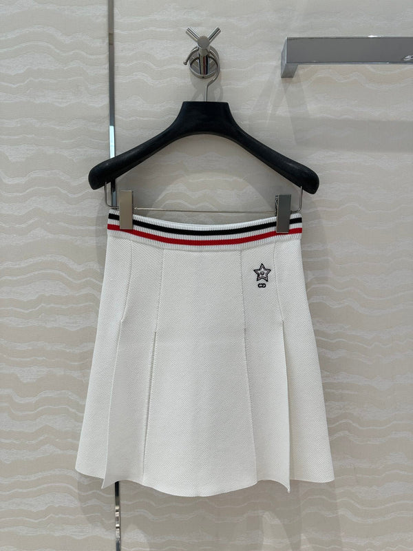 Gonna corta in maglia CD Sport in lino e seta bianca