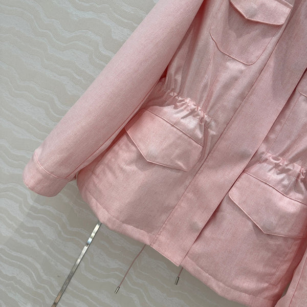 LP 25 Stand-up Collar Jacket Pink Linen 265162