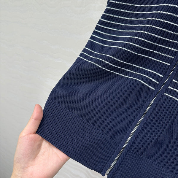 Giacca Gucci in maglia con cerniera in viscosa blu scuro