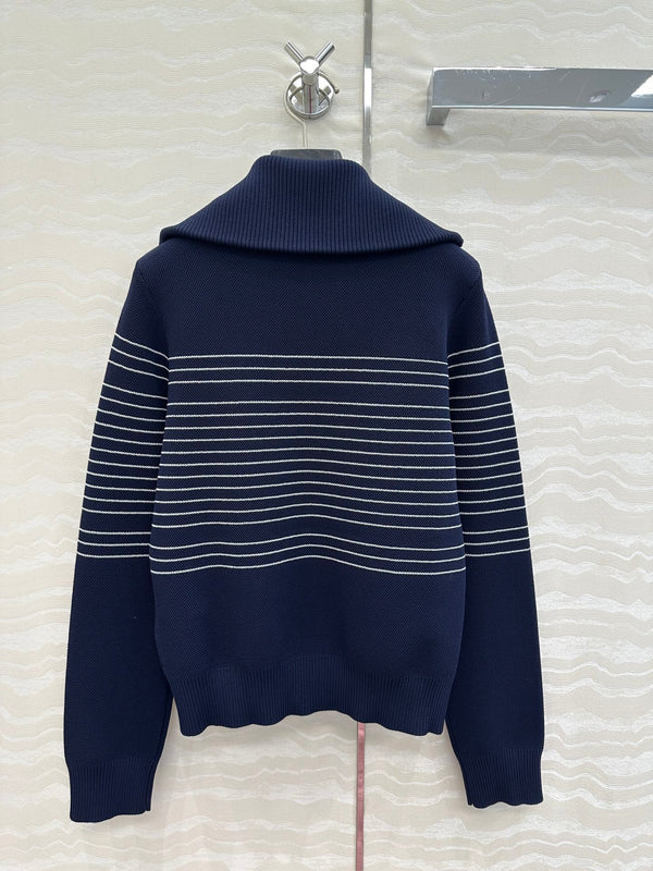 Giacca Gucci in maglia con cerniera in viscosa blu scuro