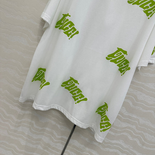 Gucci Short-sleeved T-shirt White Green Cotton