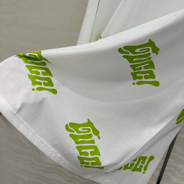 Gucci Short-sleeved T-shirt White Green Cotton