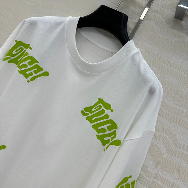 Gucci Short-sleeved T-shirt White Green Cotton