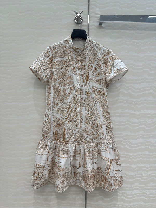 CD Mini Dress Light Brown Cotton