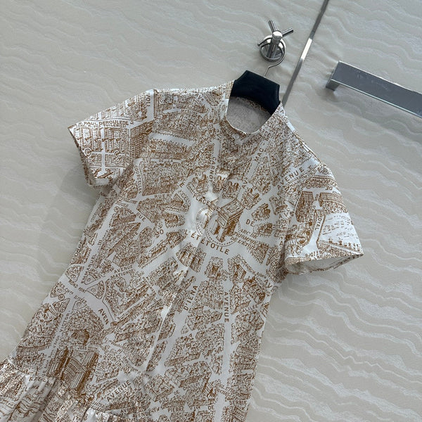 CD Mini Dress Light Brown Cotton