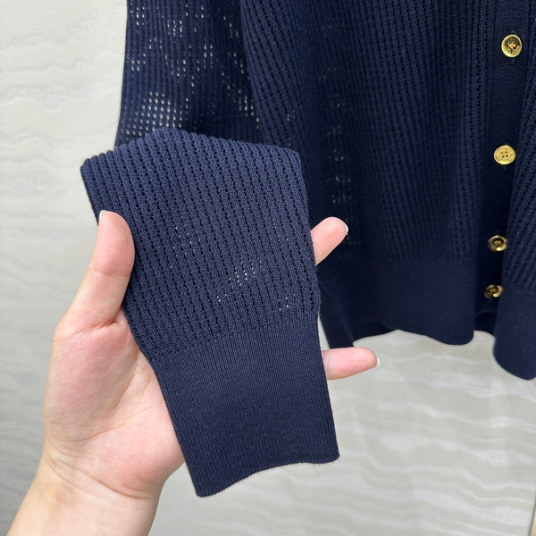 LP 25 V-neck Cardigan Blue Cotton 265181