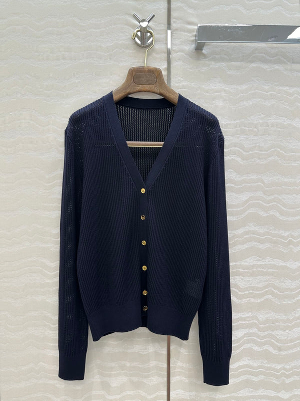 LP 25 V-neck Cardigan Blue Cotton 265181