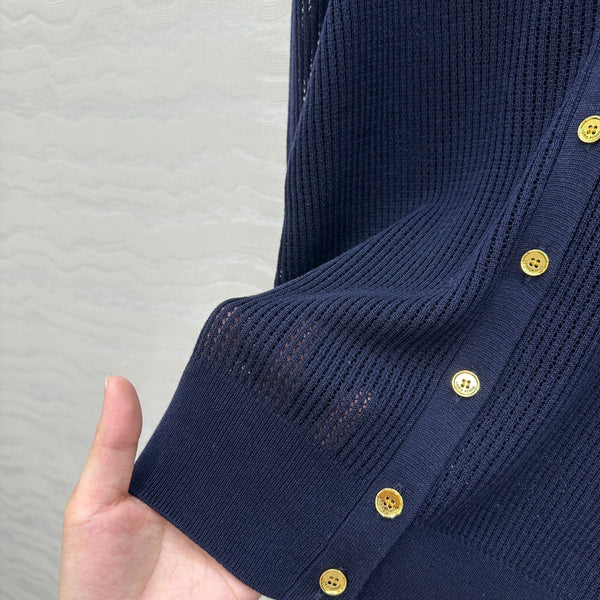 LP 25 V-neck Cardigan Blue Cotton 265181