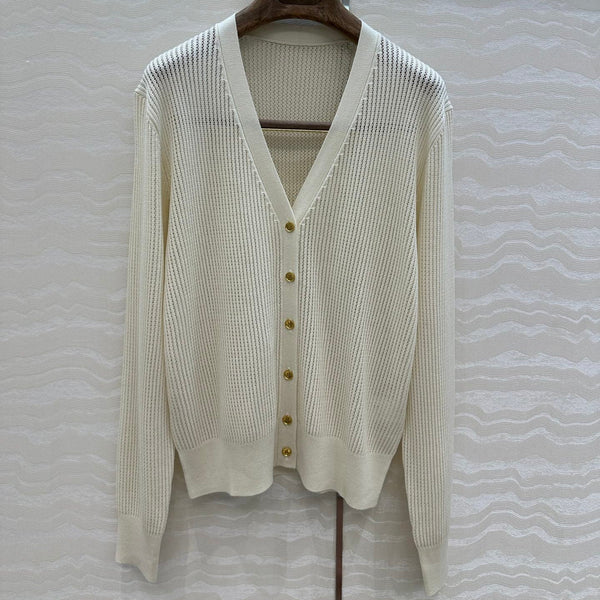 LP 25 V-neck Cardigan Cream Cotton 265177