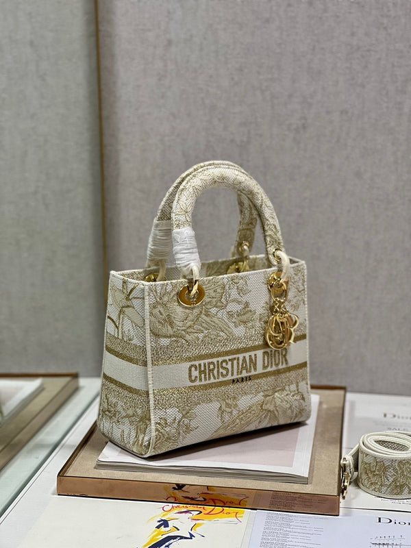 Borsa CD Golden Magpie 24 Lady Dior in tela 336736