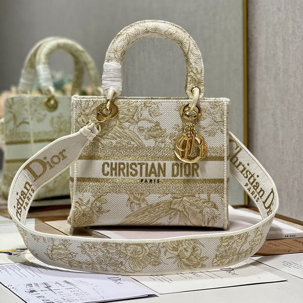 Borsa CD Golden Magpie 24 Lady Dior in tela 336736