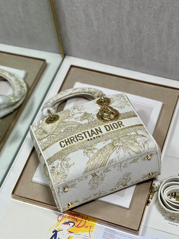 Borsa CD Golden Magpie 24 Lady Dior in tela 336736