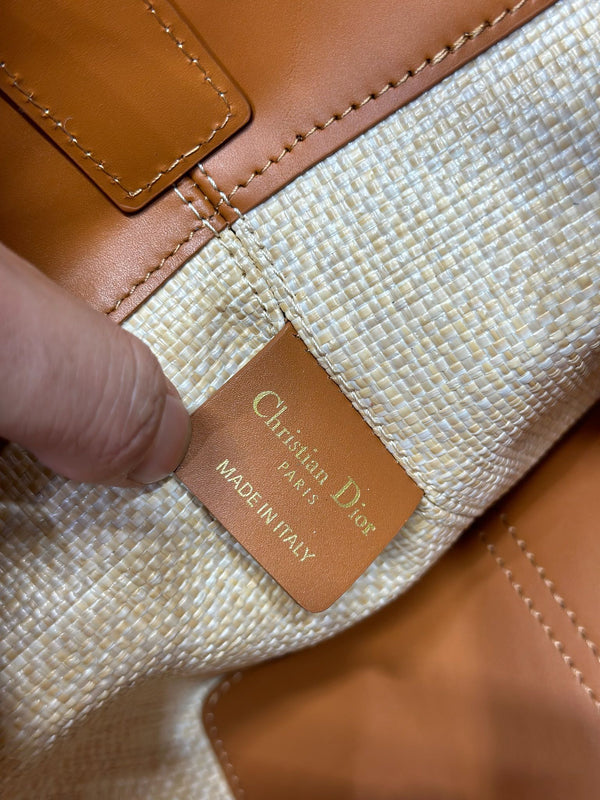 CD Medium Dior Toujours Bag 28.5cm Natural Cannage Raffia 288658
